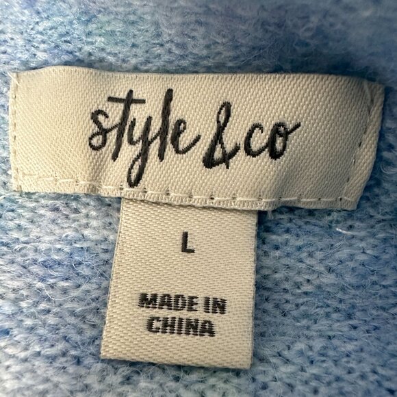 Style & Co Women's Light Blue Sweater Size Large Polyester/Acrylic/Wool Blend - Picture 3 of 5